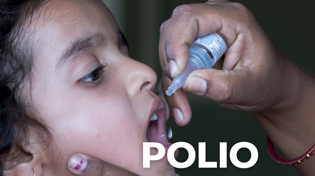 Child receiving the polio vaccination 