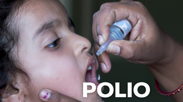 Child receiving the polio vaccination